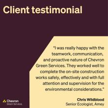 Client feedback highlights our care for the environment